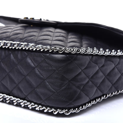 Chanel Washed Lambskin Quilted Maxi Chain Around Flap Black 8 of 8