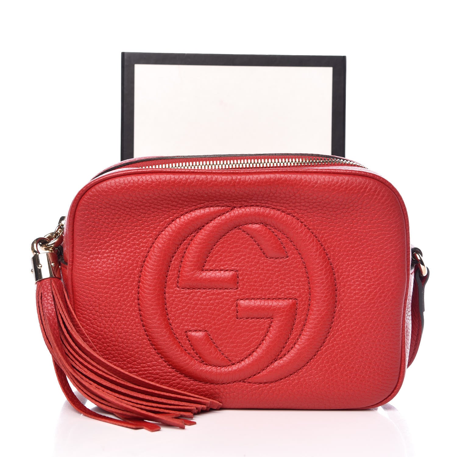 Gucci Pebbled Calfskin Small Soho Disco Bag Tabasco Red 11 of 11