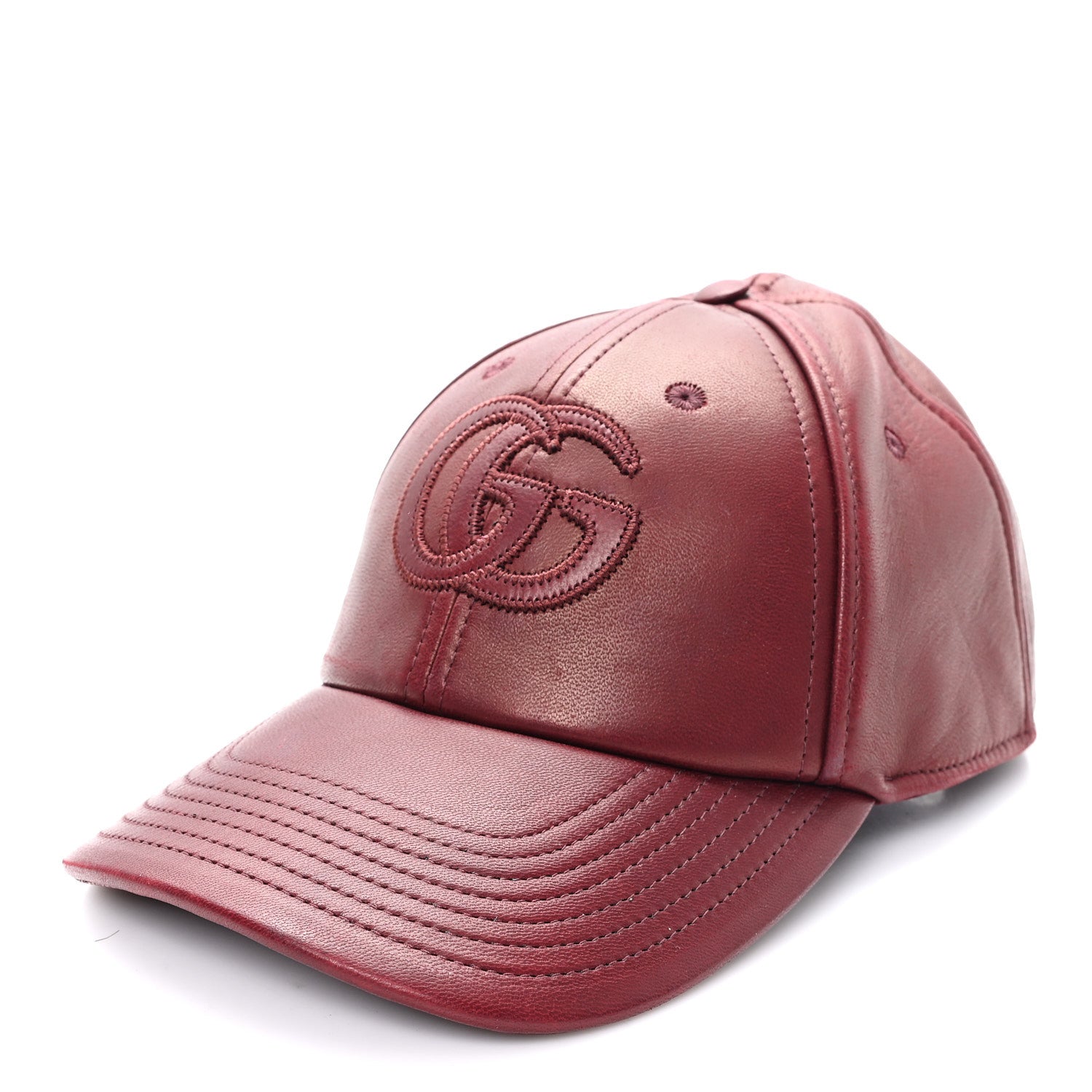 Gucci Calfskin Interlocking G Baseball Hat S Bordeaux 1872864
