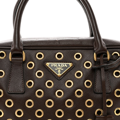 Prada Saffiano Grommets Bowler Bruciato 5 of 12