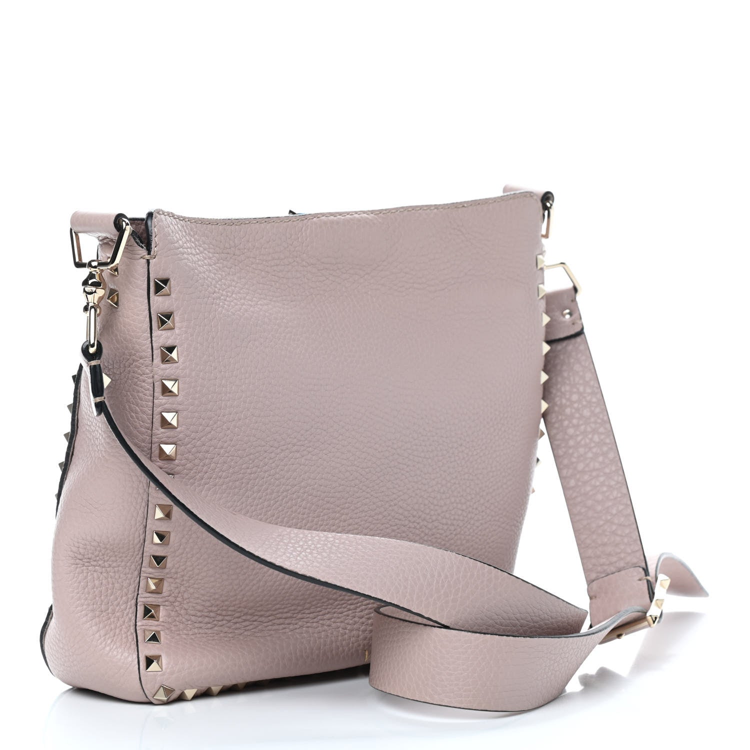 Valentino Garavani Pebbled Calfskin Small Rockstud Flip-Lock Messenger Bag Poudre 3 of 10