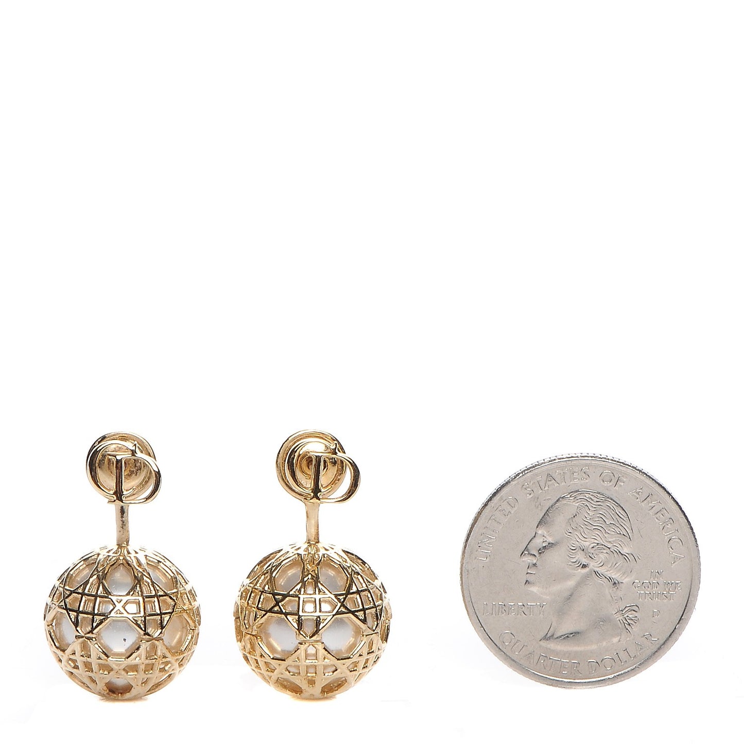 Pearl Secret Cannage Mise En Dior Tribales Earrings Gold