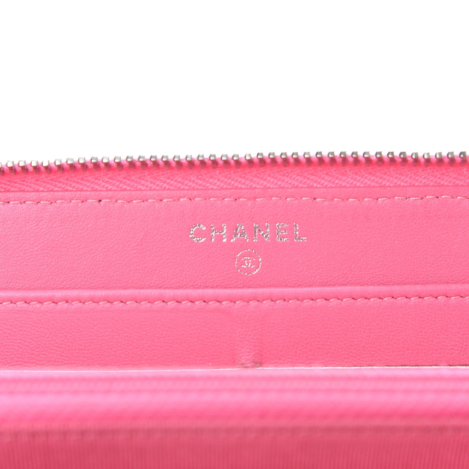 Chanel Ombre Patent Calfskin Quilted Large Gusset Zip Around Wallet Pink 8 of 14