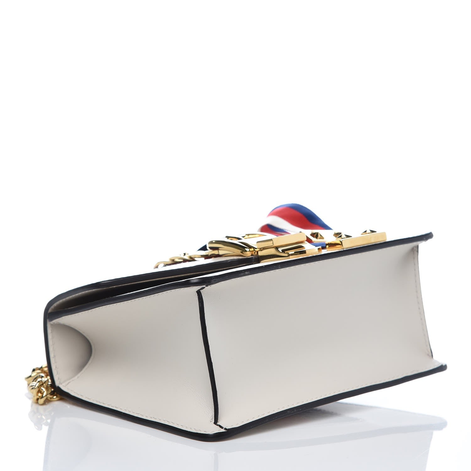 Gucci Calfskin Mini Sylvie Chain Shoulder Bag White 4 of 12
