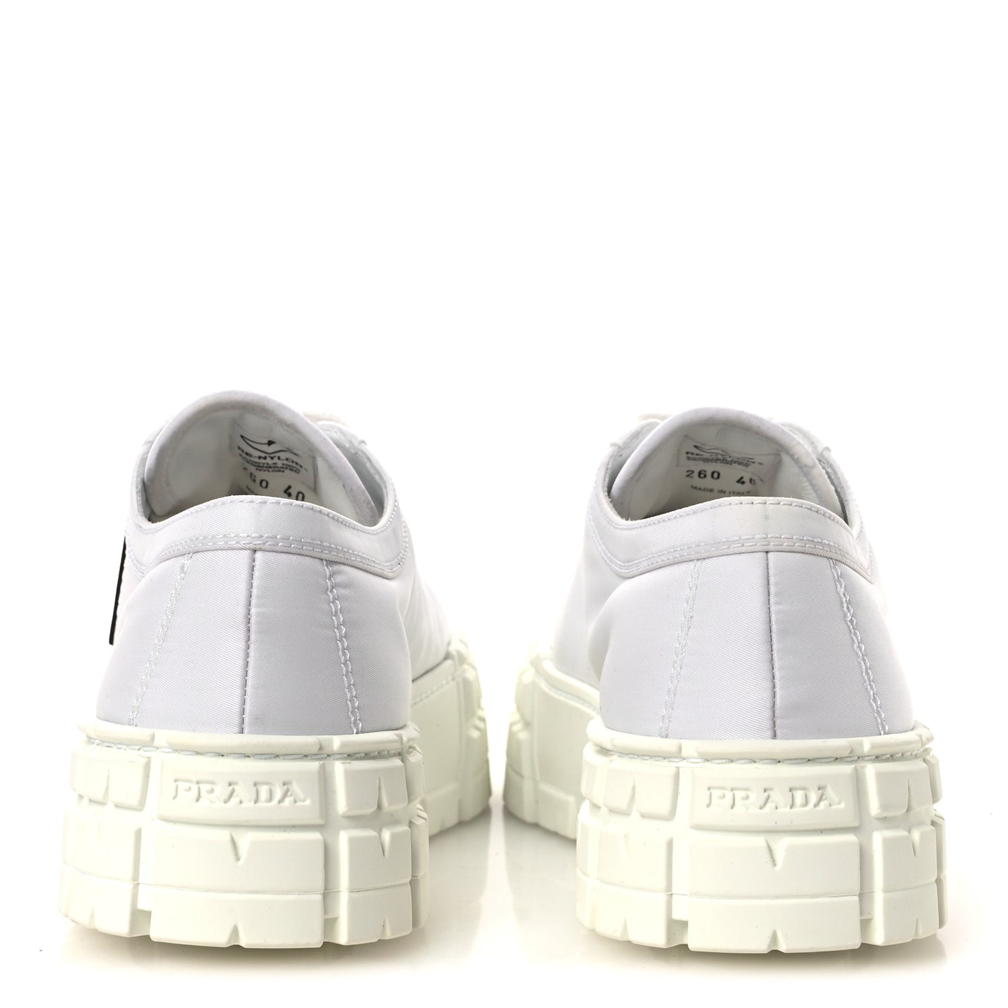 Re-Nylon Gabardine Triangle Logo Double Wheel 50mm Sneakers 40 White