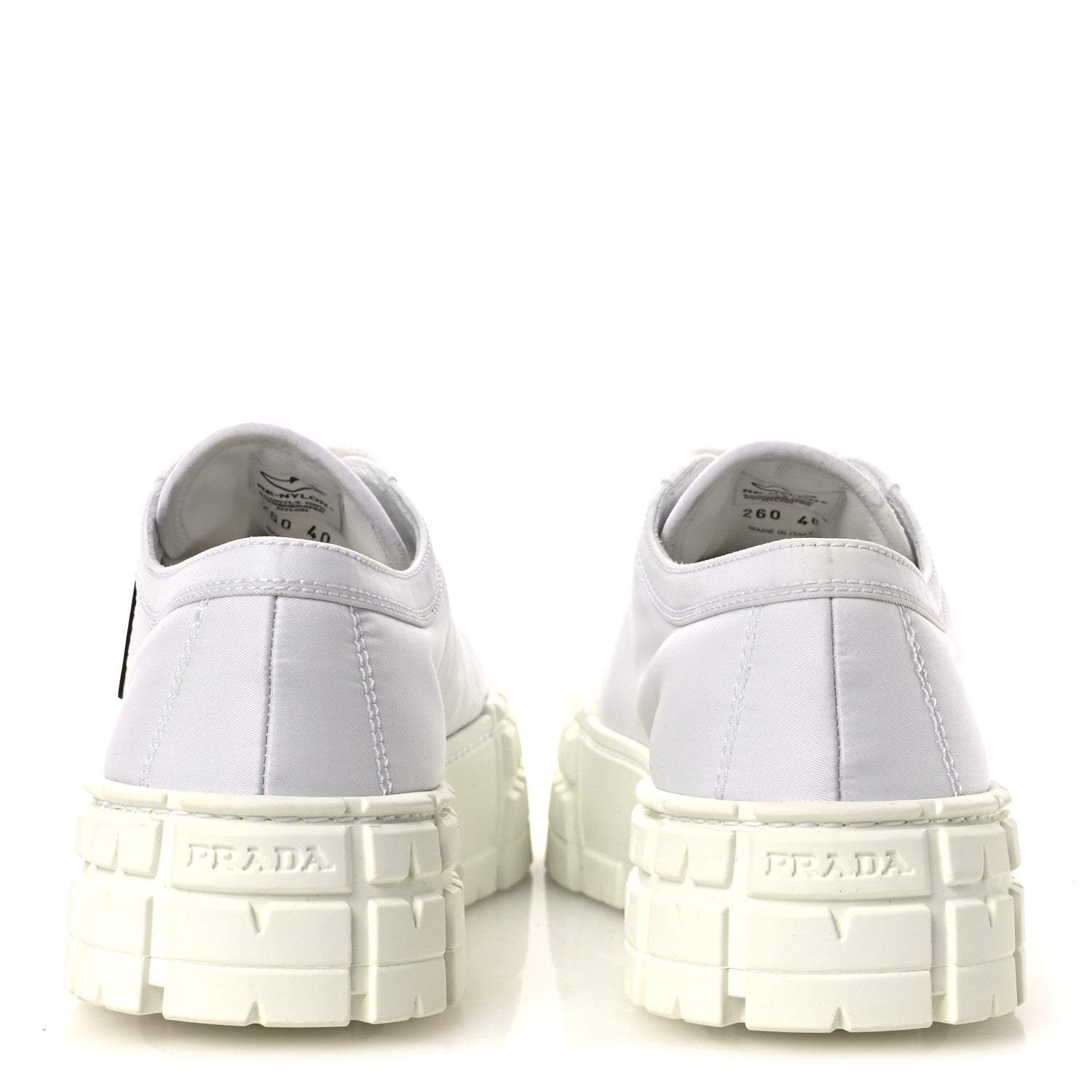 Prada Re-Nylon Gabardine Triangle Logo Double Wheel 50mm Sneakers 40 White 6 of 10