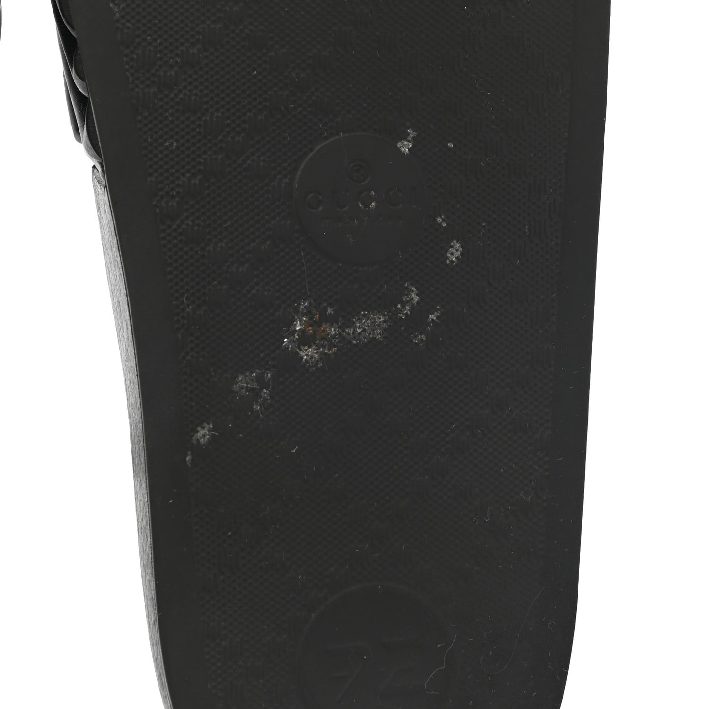 Rubber Matelasse Womens Slide Sandals 37 Black