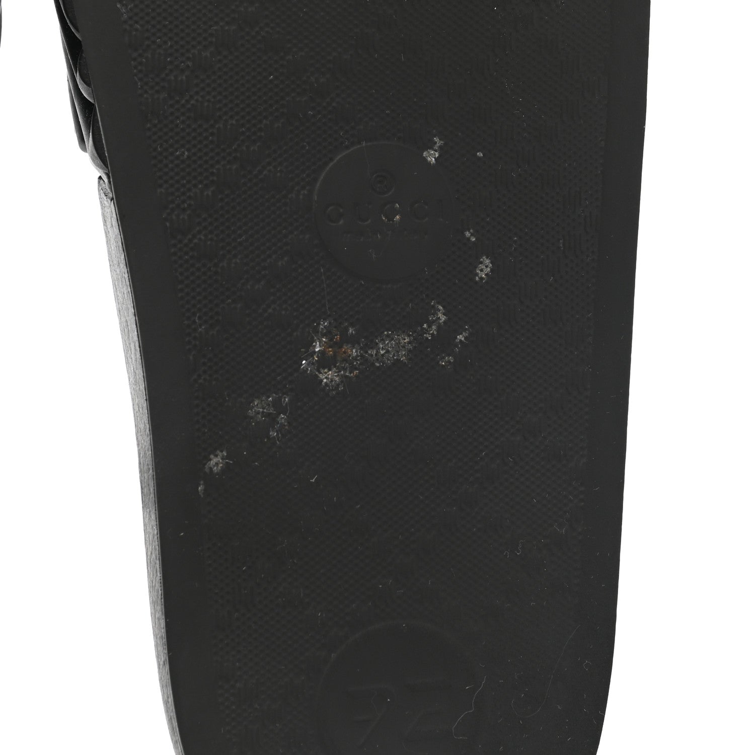 Gucci Rubber Matelasse Womens Slide Sandals 37 Black 9 of 10