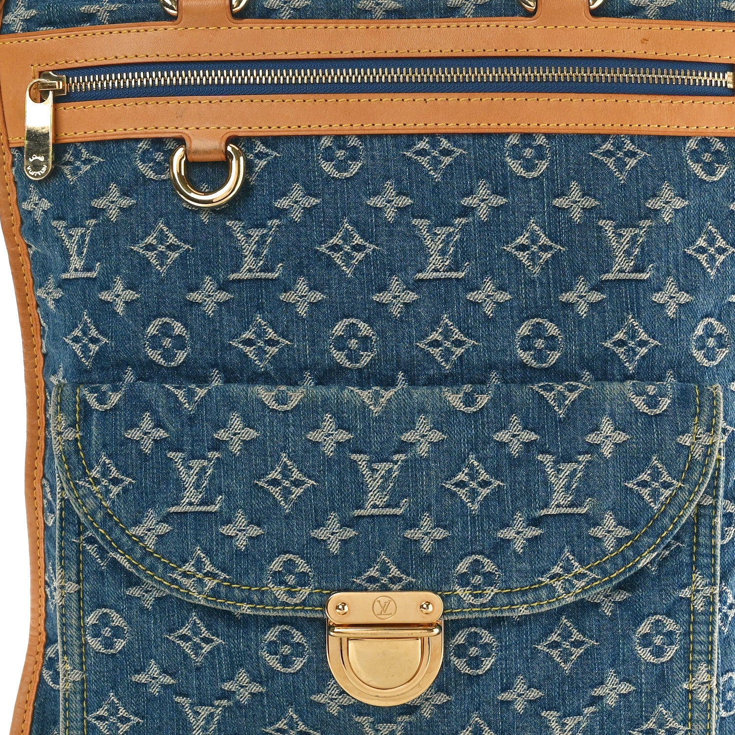 Louis Vuitton Monogram Denim Sac Plat Blue 7 of 11