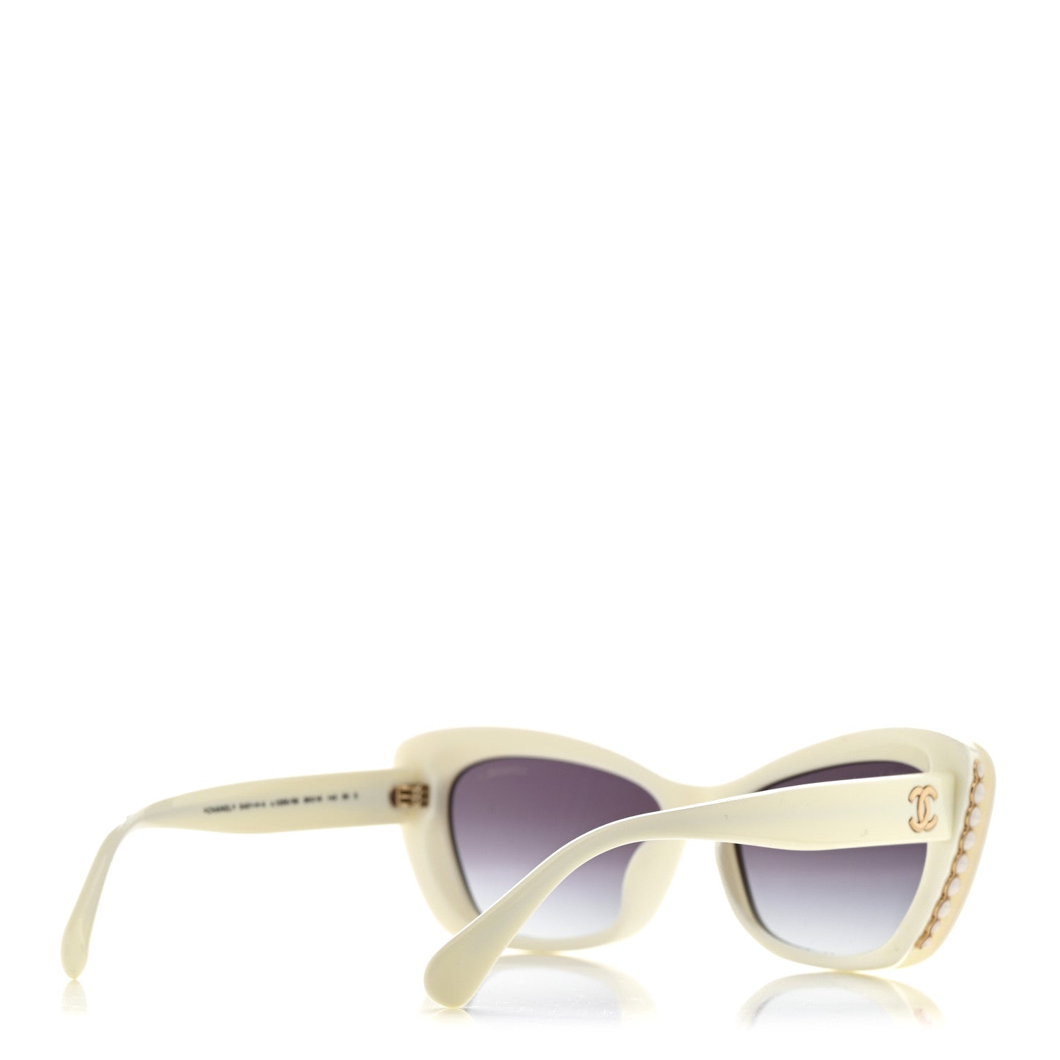Chanel Acetate Pearl Cat Eye CC Sunglasses 5481-H-A White White 4 of 7
