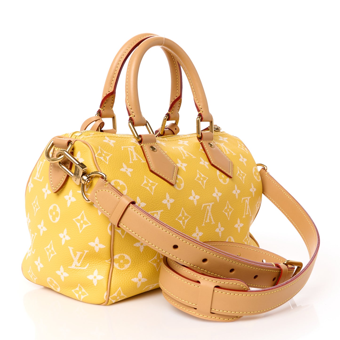 Calfskin Monogram Speedy P9 Bandouliere 25 Jaune Mat