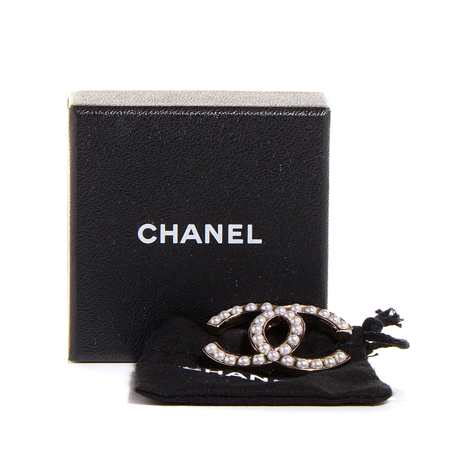 Chanel CC Pearl Brooch Pin Gold 6 of 6