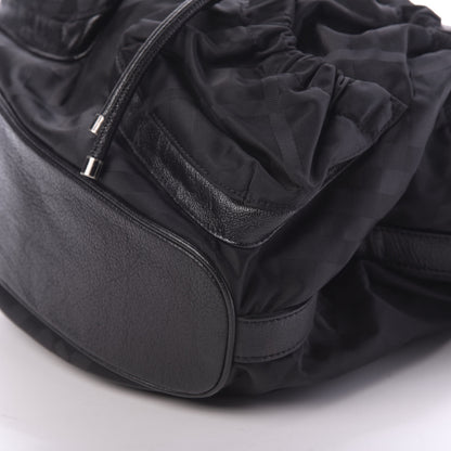 Burberry Calfskin Nylon Beat Check Shoulder Bag Black 7 of 11