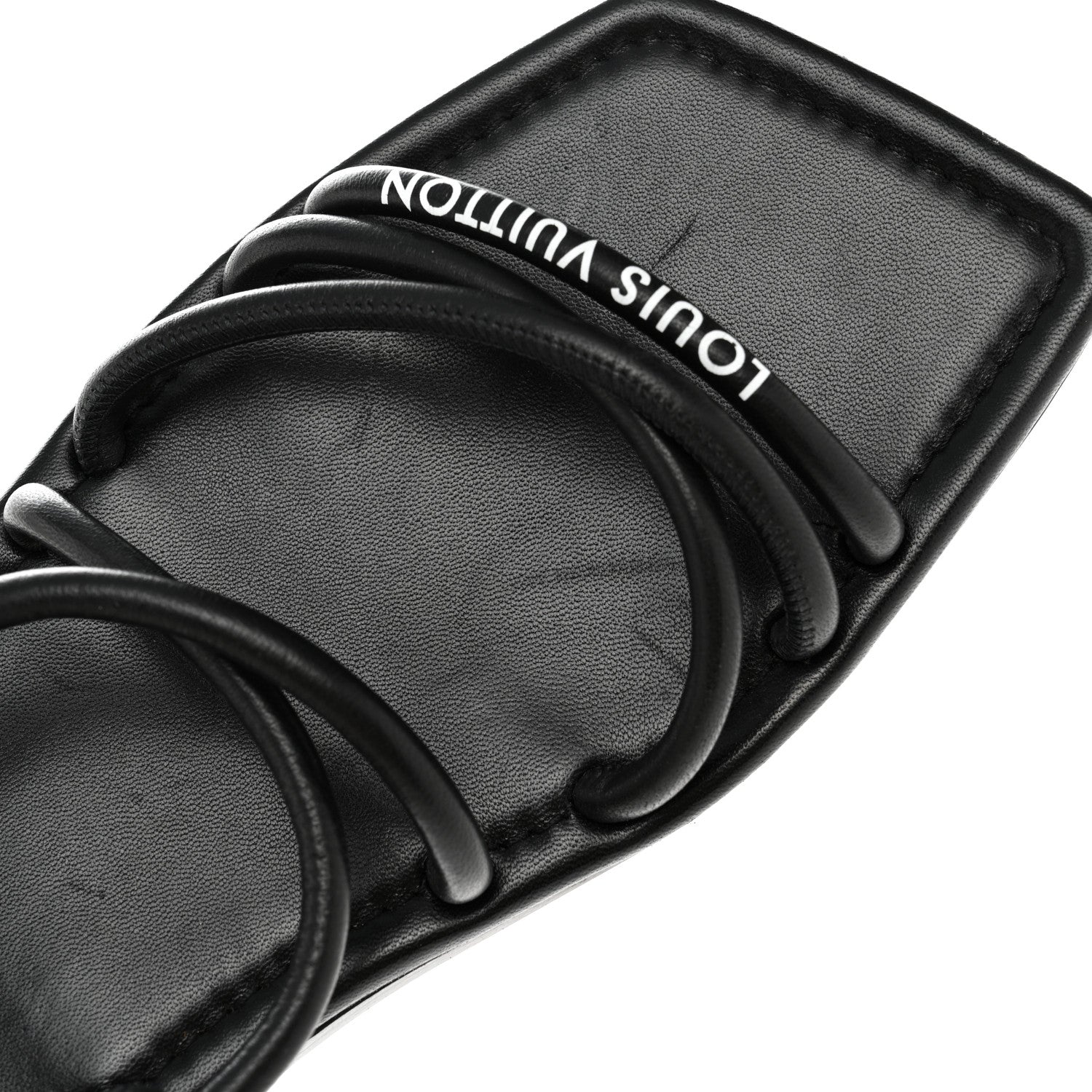 Louis Vuitton Lambskin Nova Flat Sandals 38 Black 8 of 9