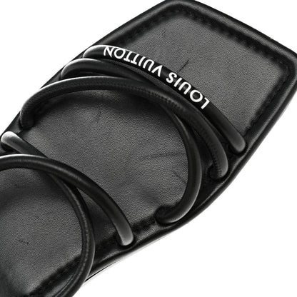 Louis Vuitton Lambskin Nova Flat Sandals 38 Black 8 of 9