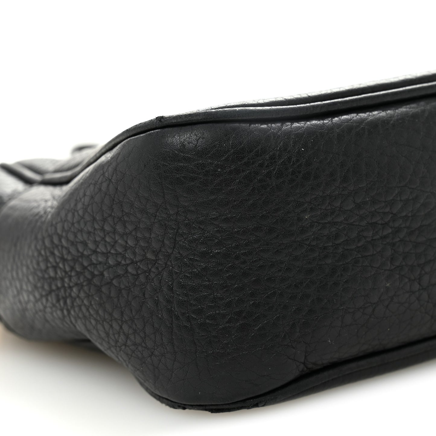 Pebbled Calfskin Small Soho Disco Bag Black