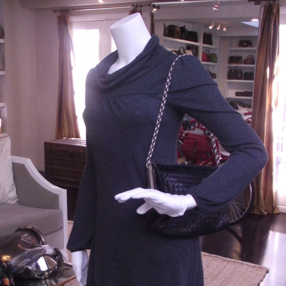 Leather Woven Chain Shoulder Bag