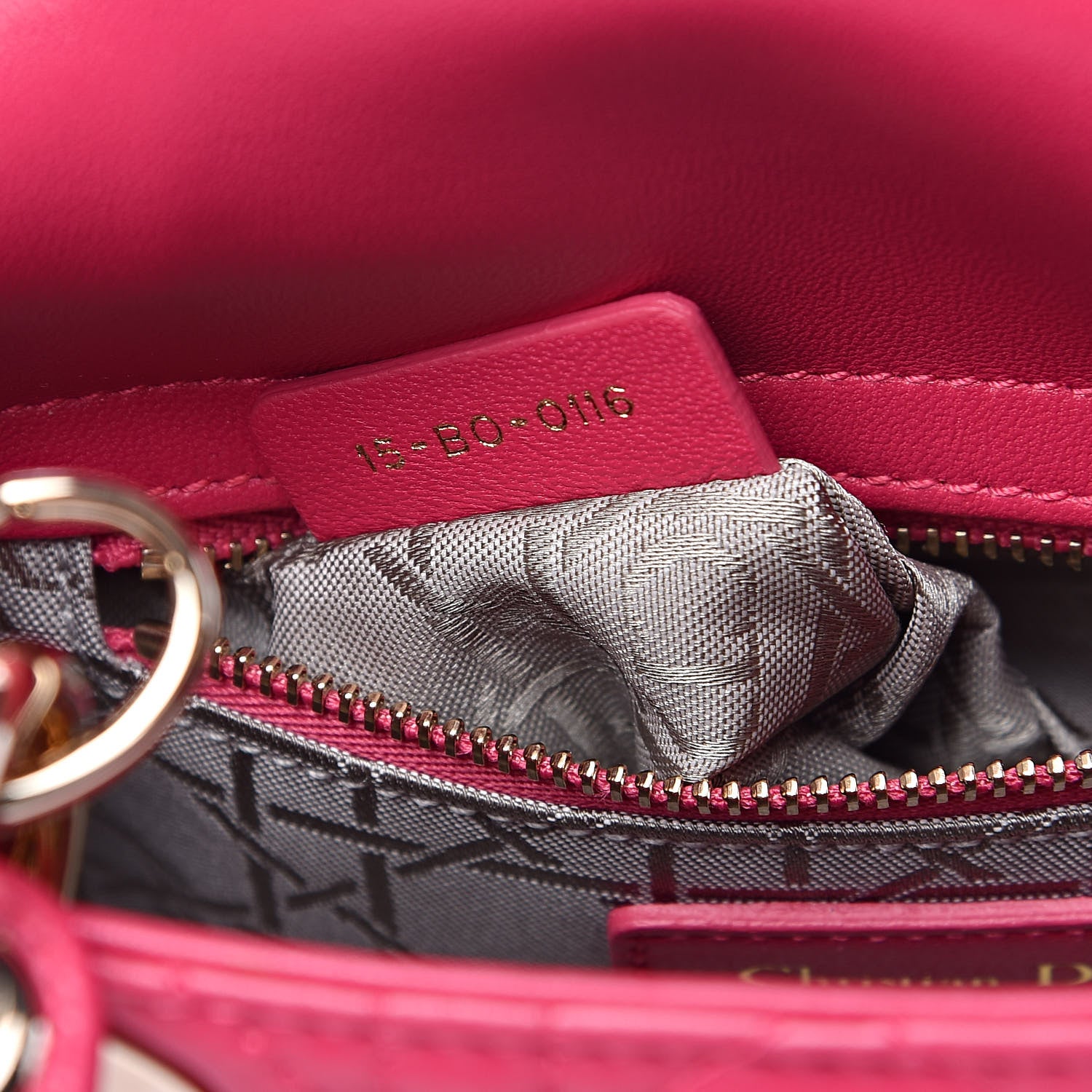 Christian Dior Lambskin Cannage Mini Lady Dior Fuchsia 7 of 10