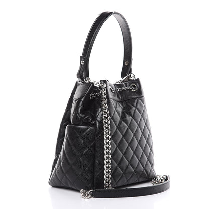 Chanel Caviar Quilted Small Chain Bucket Bag Black 3 of 10