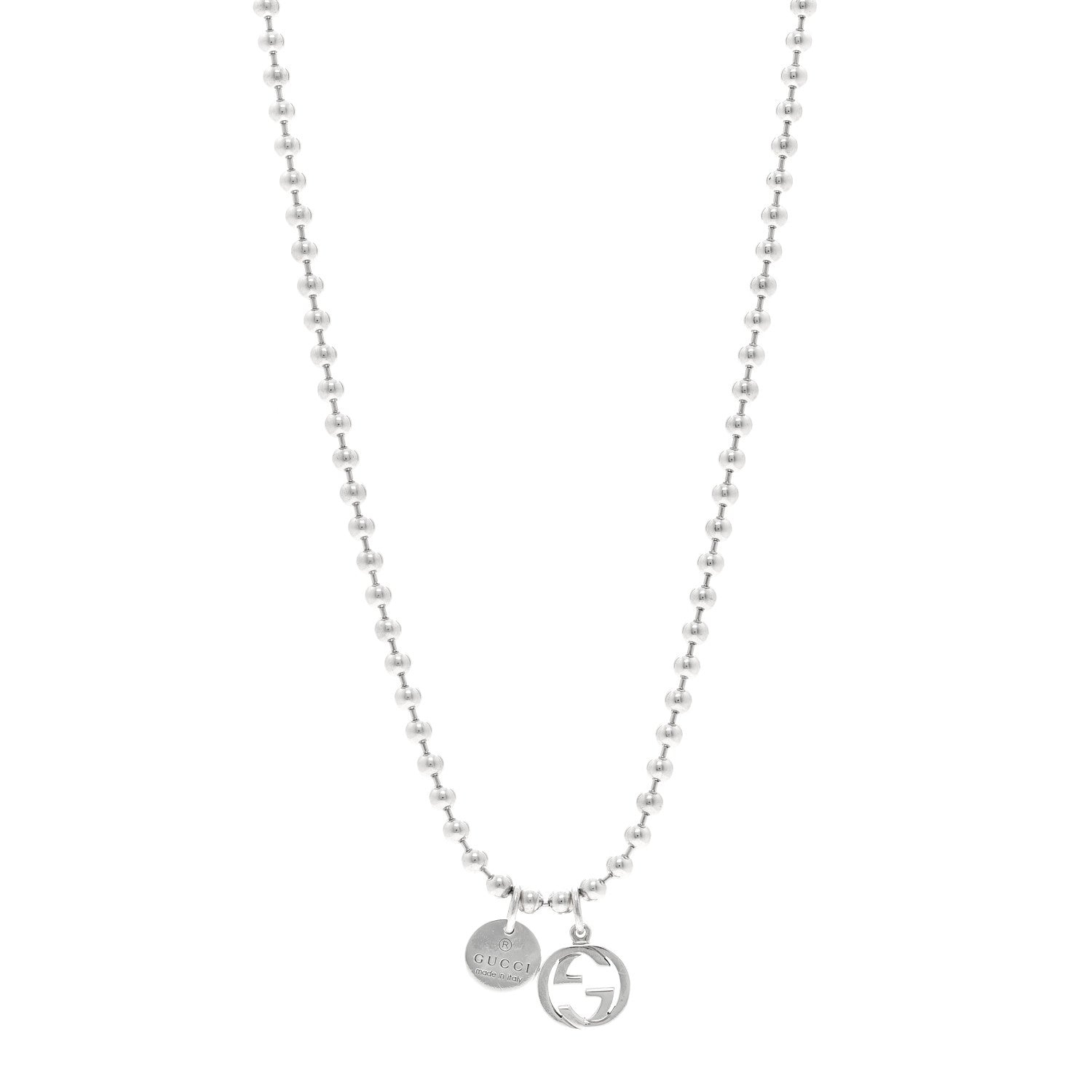 Gucci Sterling Silver Interlocking G Pendant Necklace 1 of 6