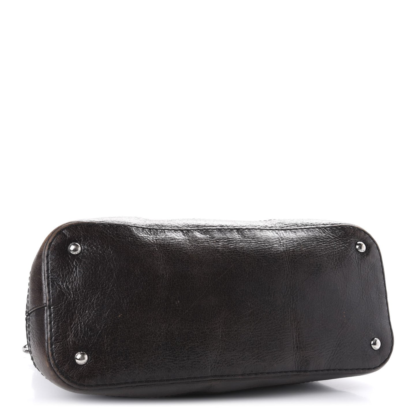 Tessuto Nylon Vitello Shine Dome Satchel Ebano