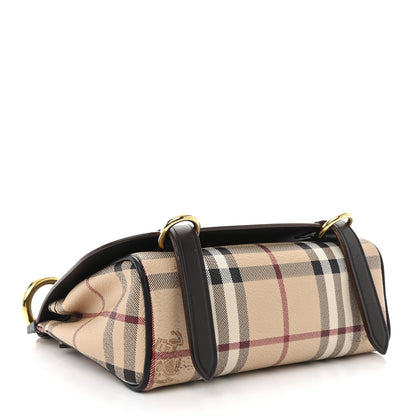 Burberry Haymarket Check Baby Bridle Saddle Bag Dark Clove Brown 4 of 17