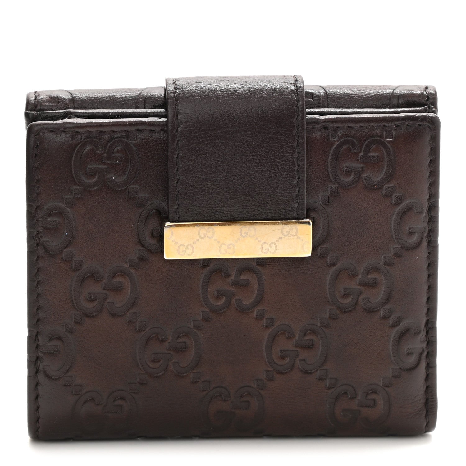 Gucci Guccissima Icon Bar French Wallet Dark Brown 2 of 14