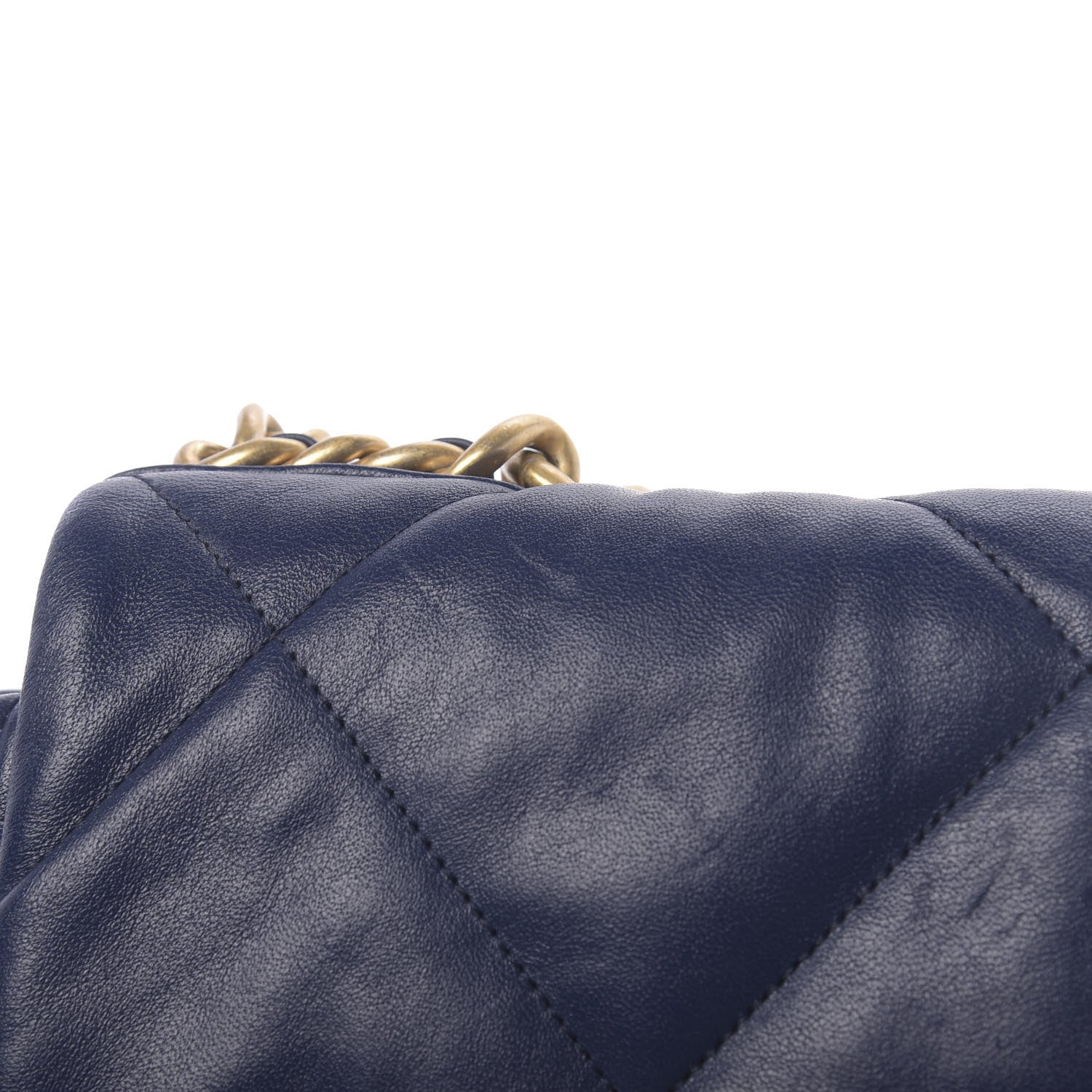 Chanel Goatskin Quilted Medium Chanel 19 Flap Dark Blue 13 of 15