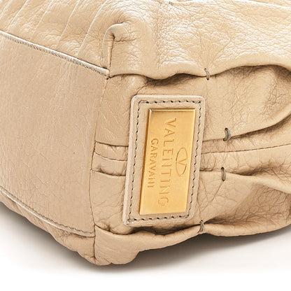 Valentino Garavani Lambskin Pleated Studded Maizeon Tote Beige 10 of 12