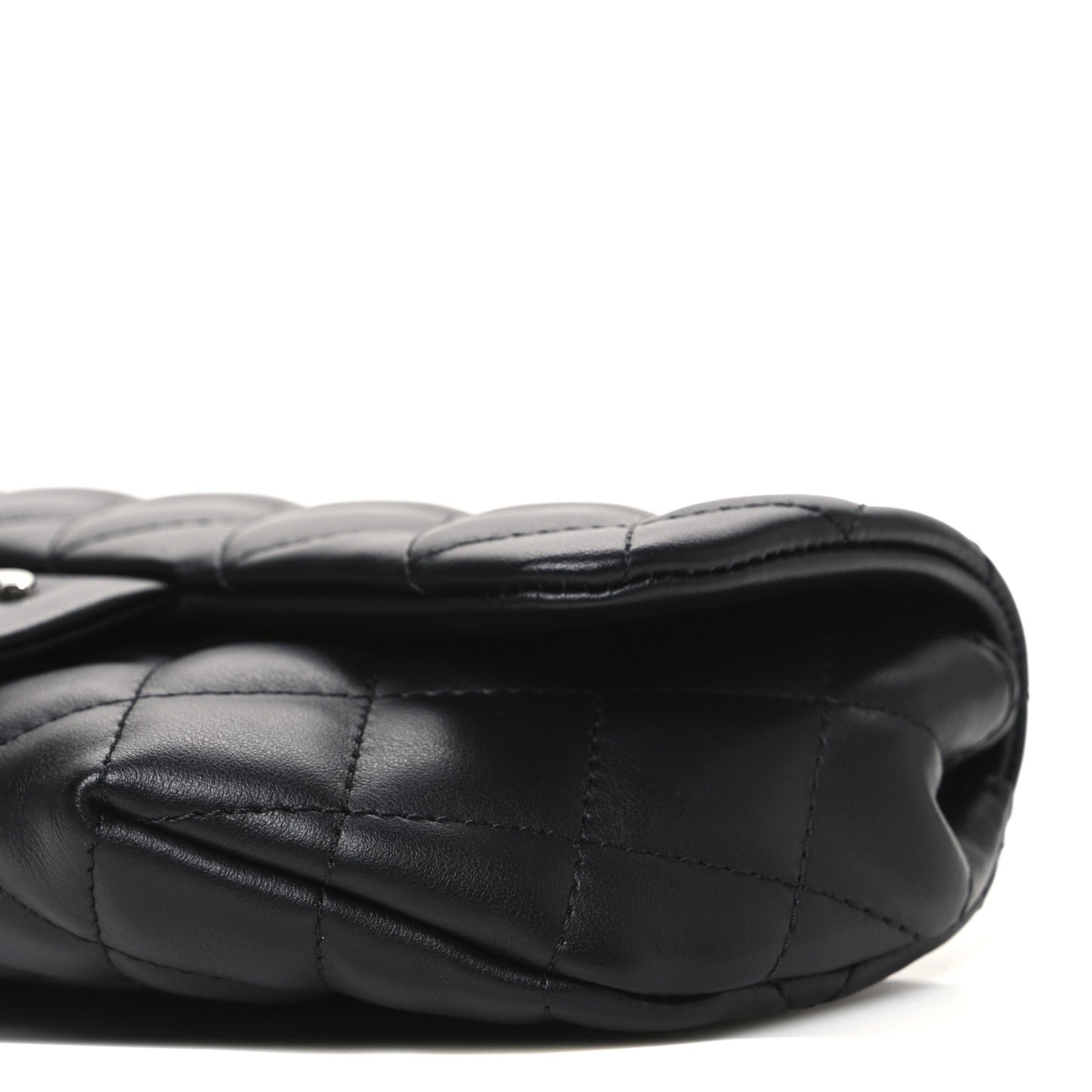 Calfskin Quilted CC Uniform Flap Belt Bag Black