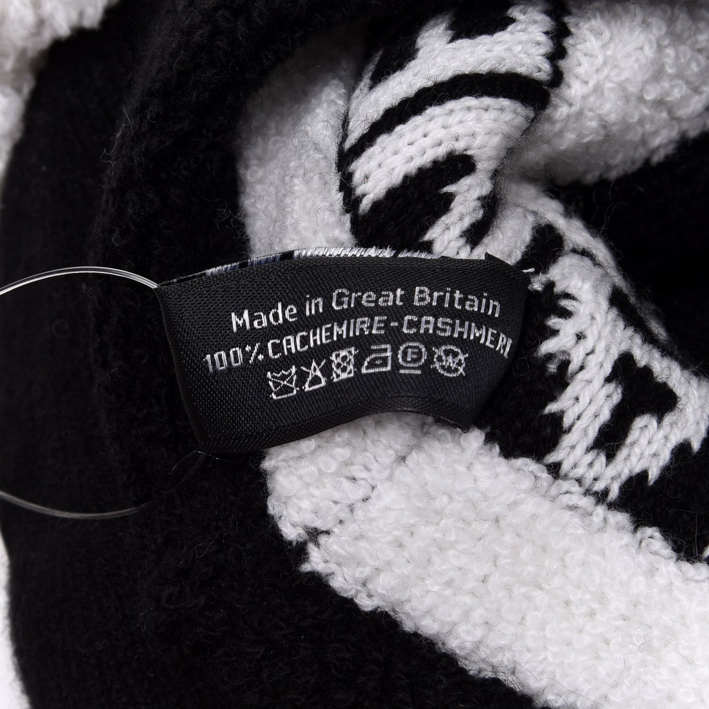 Cashmere CC Beanie Hat Ecru Black