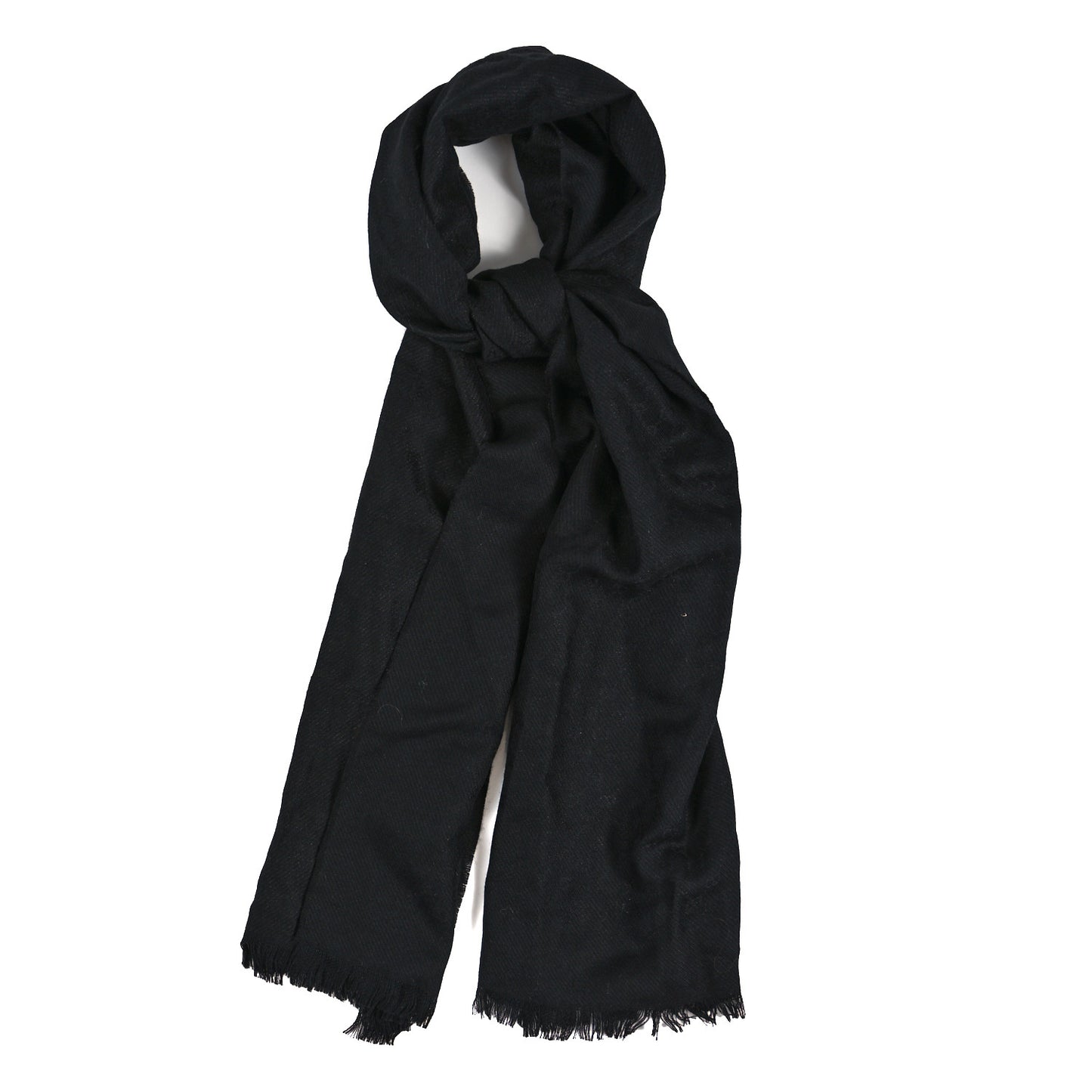 Wool Silk GG Monogram Scarf Black