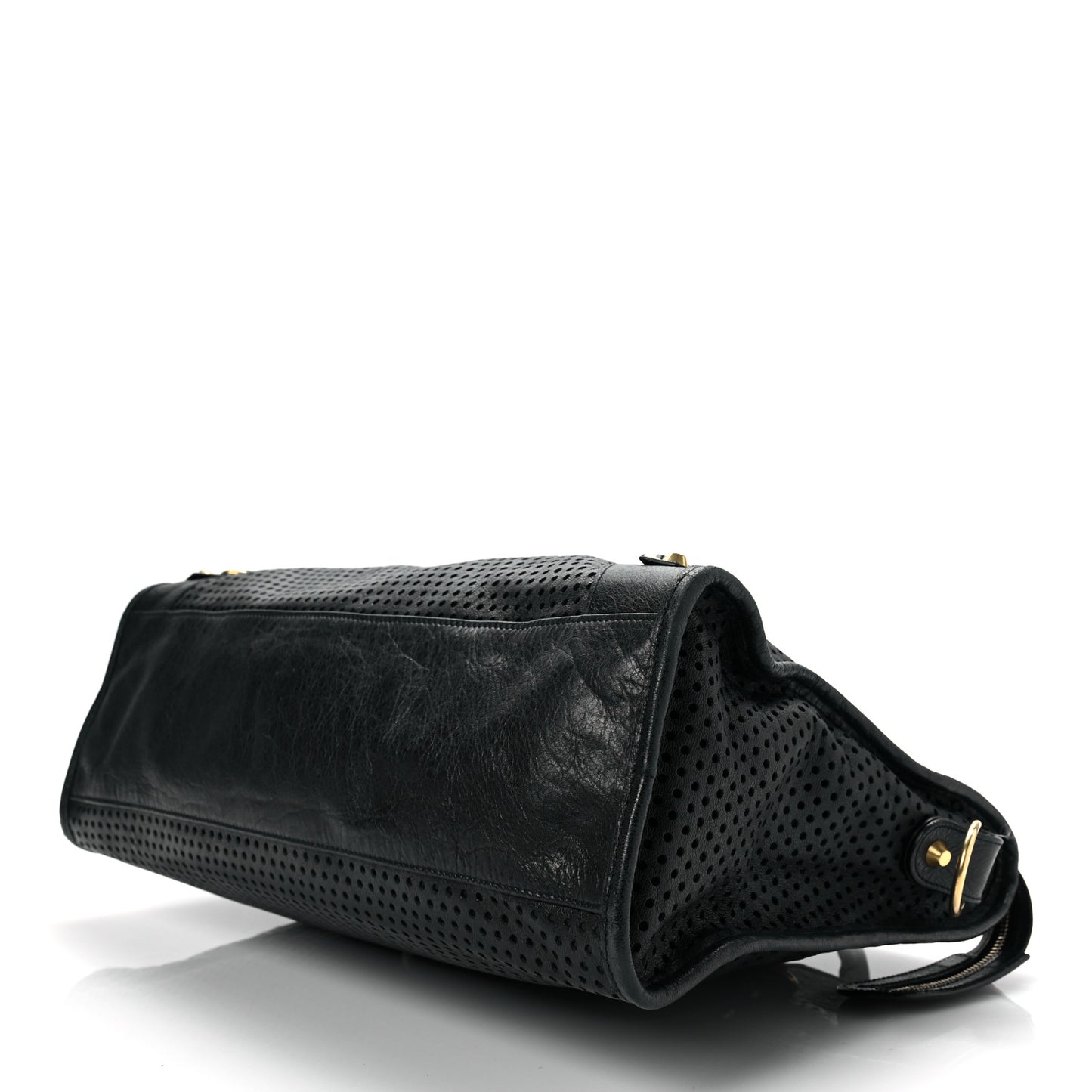 Agneau Laser Cut Cross Classic Gold Hardware City Black