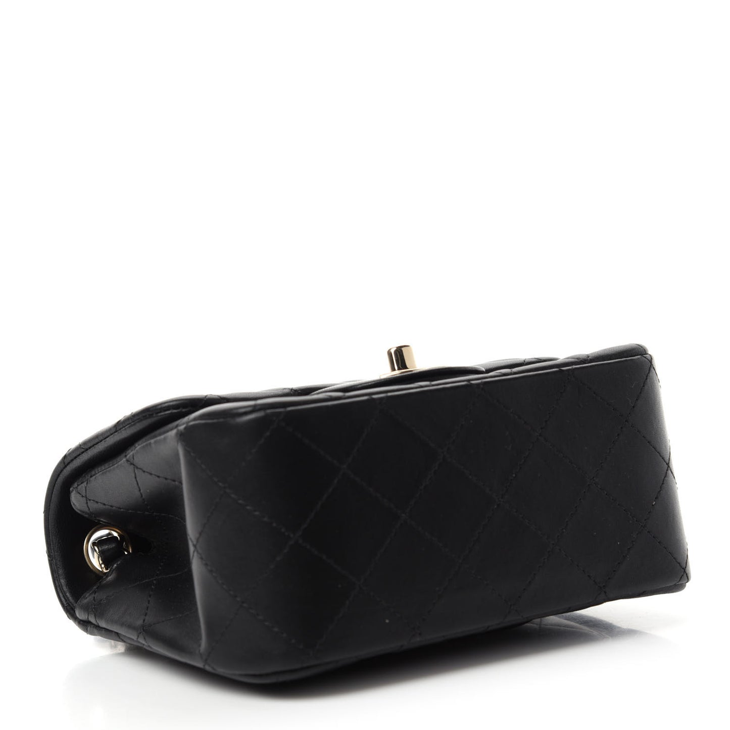 Lambskin Quilted Mini Square Flap Black