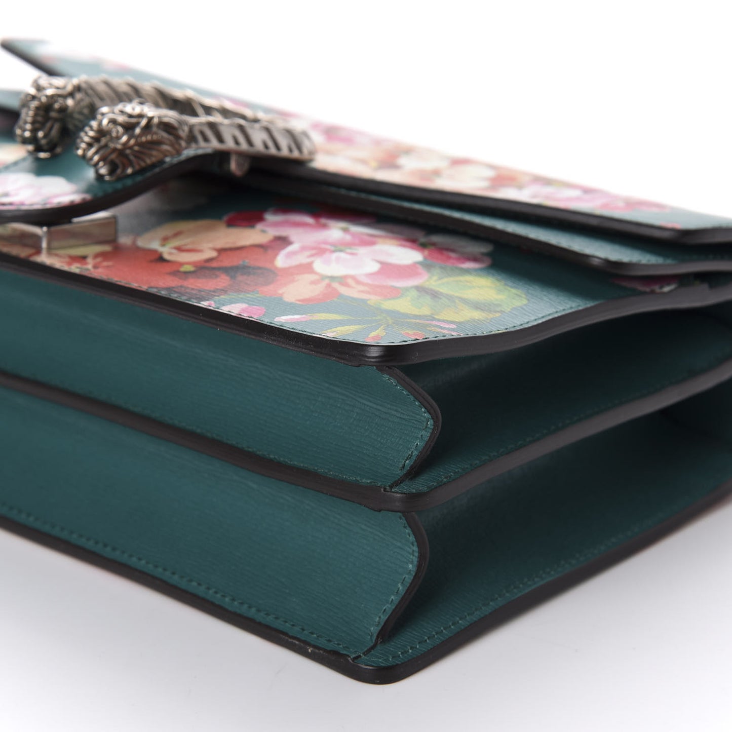 Calfskin Blooms Print Small Dionysus Shoulder Bag Bright Emerald Multicolor