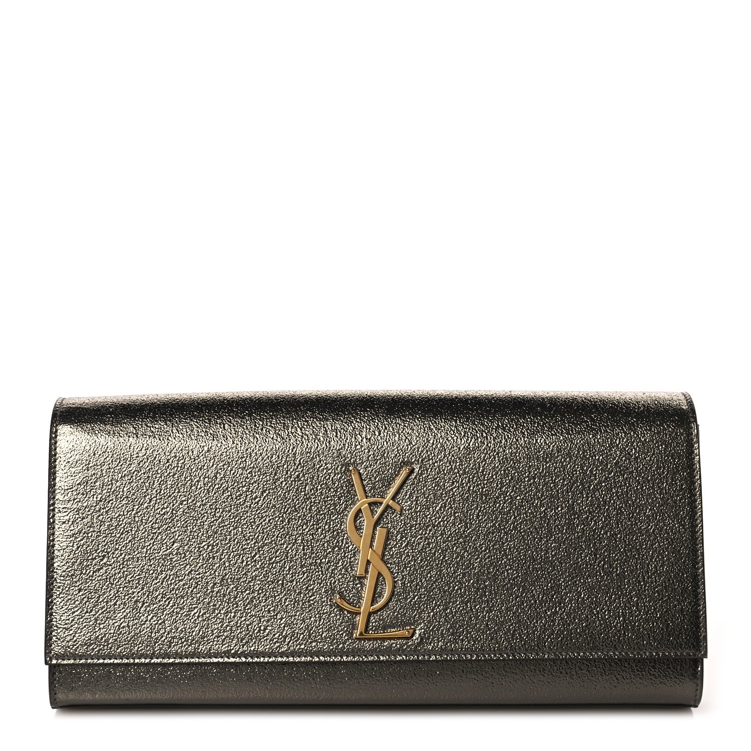 Saint Laurent Metallic Textured Calfskin Classic Monogram Cassandre Clutch Bronze 1 of 8