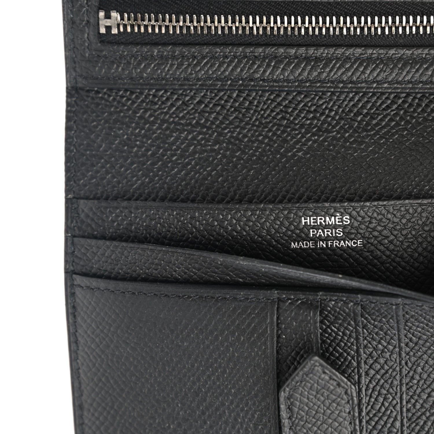 Hermes Epsom Bearn Compact Wallet Black 6 of 8