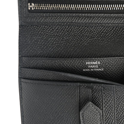 Hermes Epsom Bearn Compact Wallet Black 6 of 8