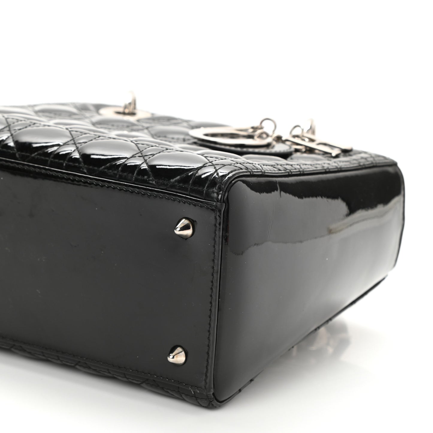 Patent Cannage Medium Lady Dior Black