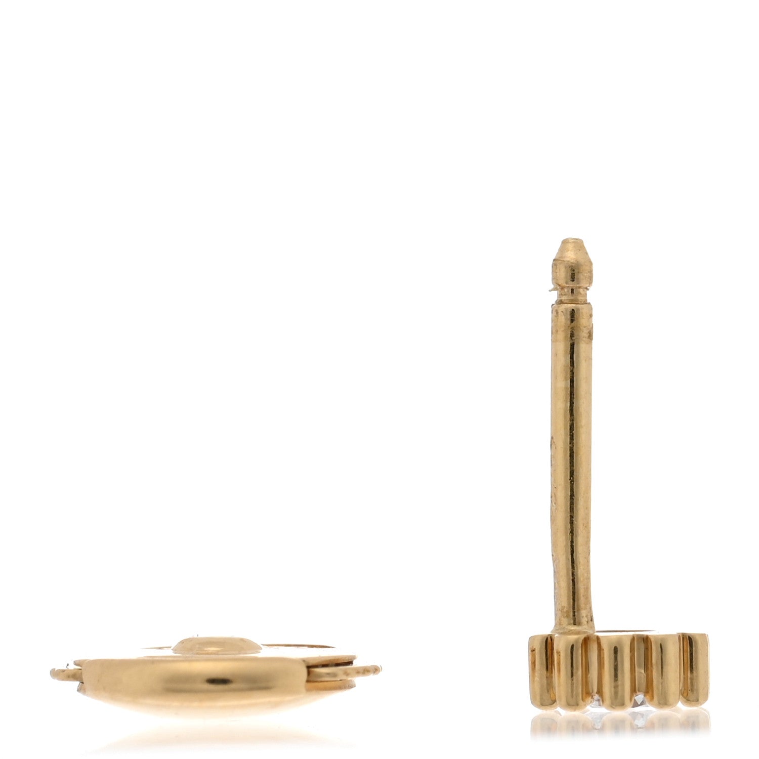 Christian Dior 18K Yellow Gold Diamond Mimirose Single Stud Earring 3 of 4