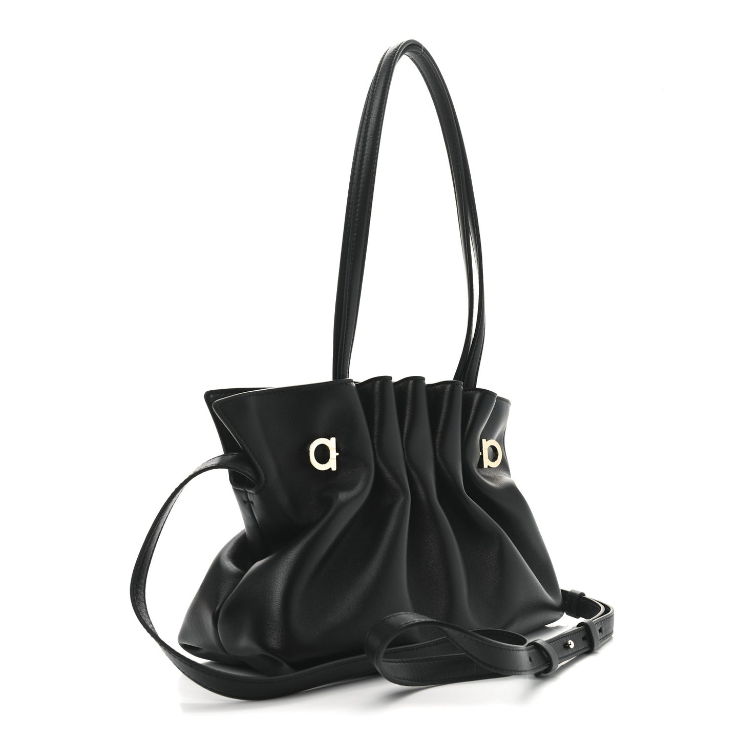 Lambskin Small Dumpling Soft Bag Black