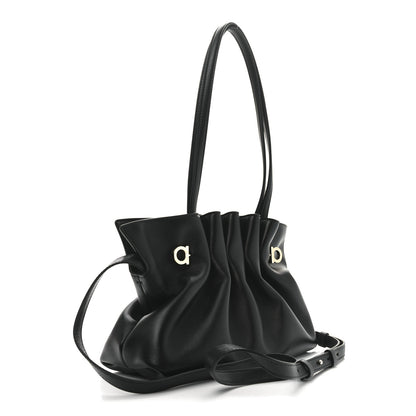 Salvatore Ferragamo Lambskin Small Dumpling Soft Bag Black 3 of 9