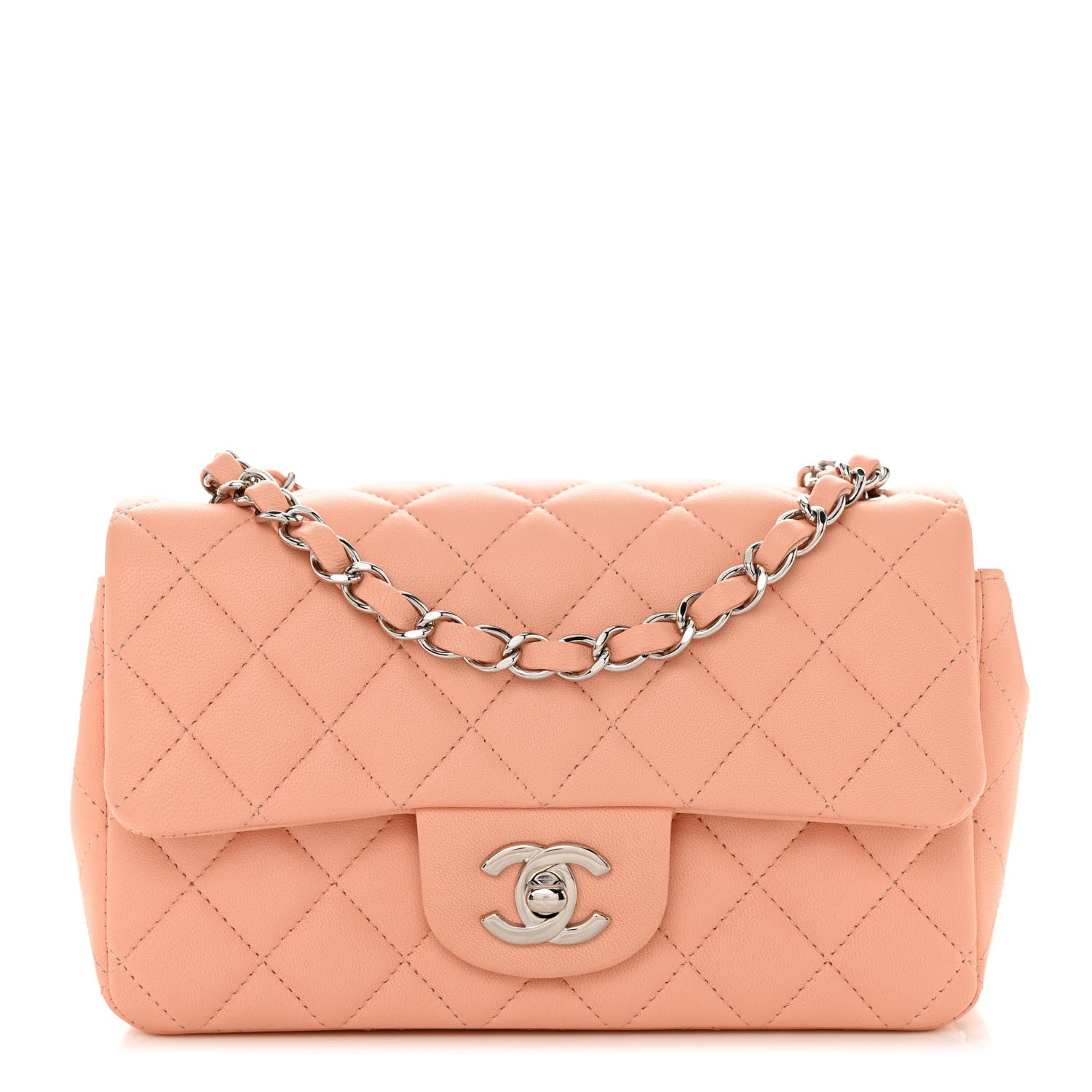 Chanel Lambskin Quilted Mini Rectangular Flap Light Pink 1 of 10