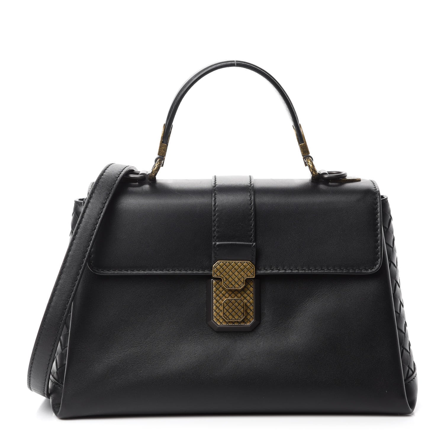 Bottega Veneta Nappa Small Piazza Bag Black 1 of 9