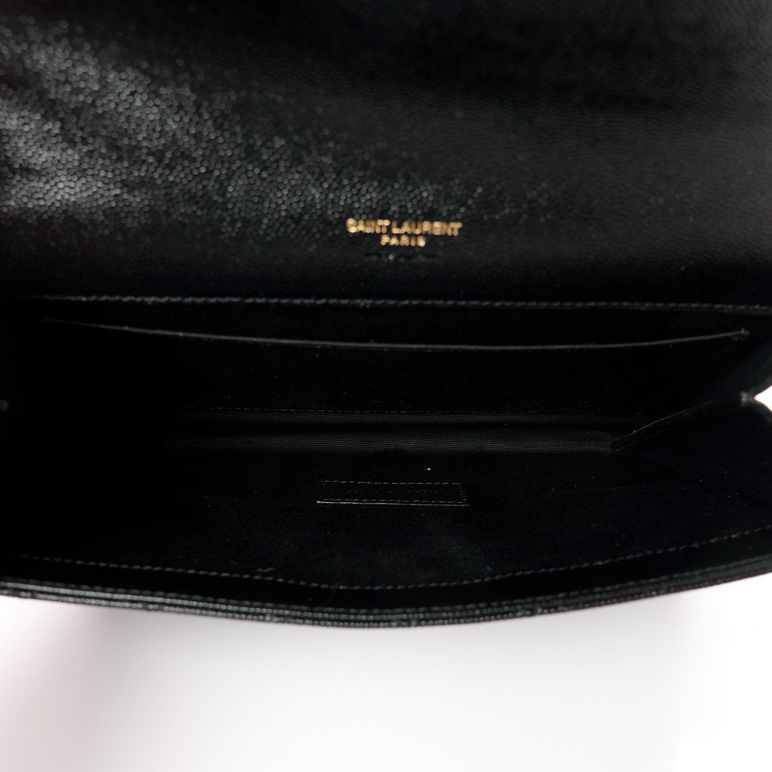 Saint Laurent Grain De Poudre Textured Mixed Matelasse Triquilt Monogram Clutch Black 5 of 11