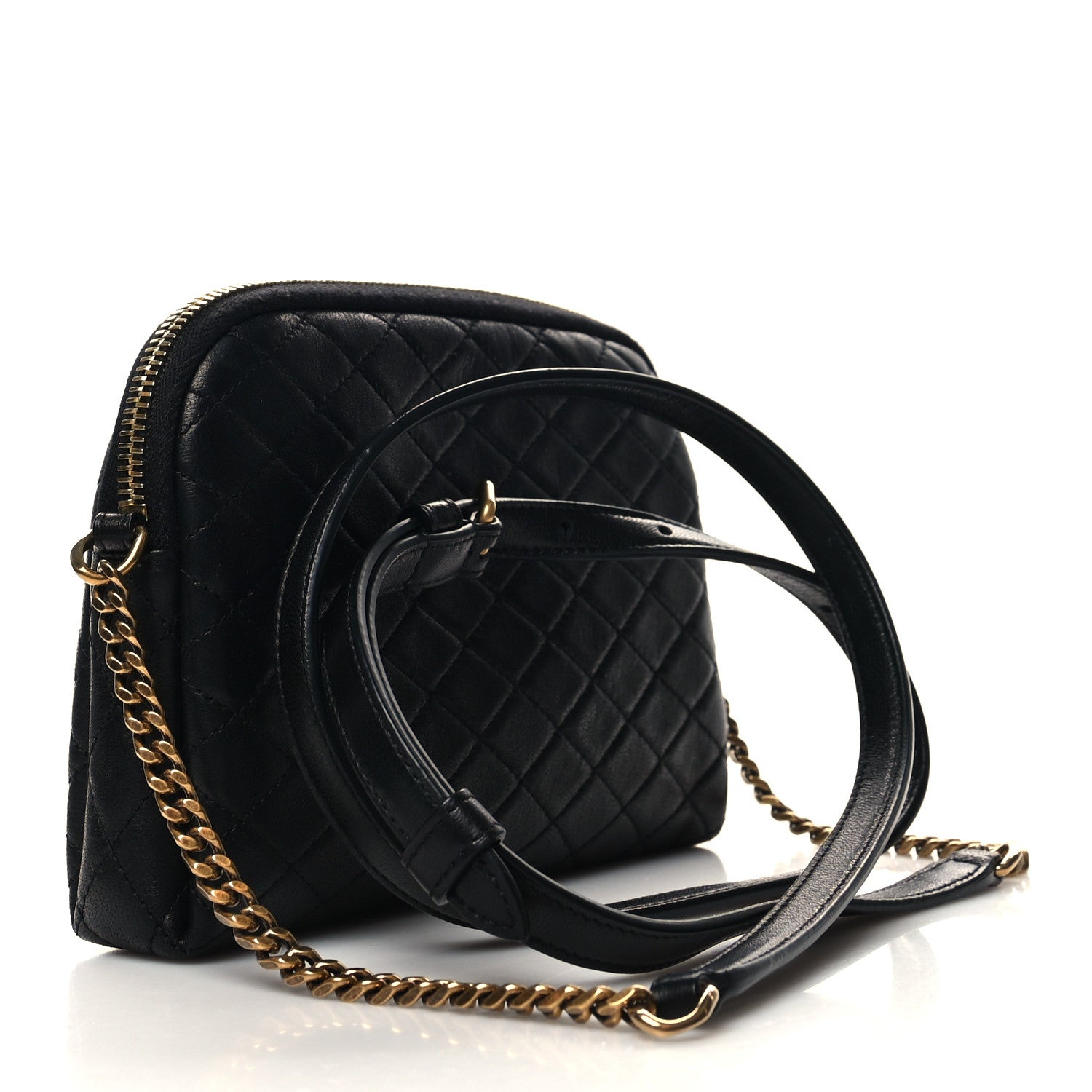 Saint Laurent Lambskin Quilted Gaby Zipped Pouch Black 3 of 13