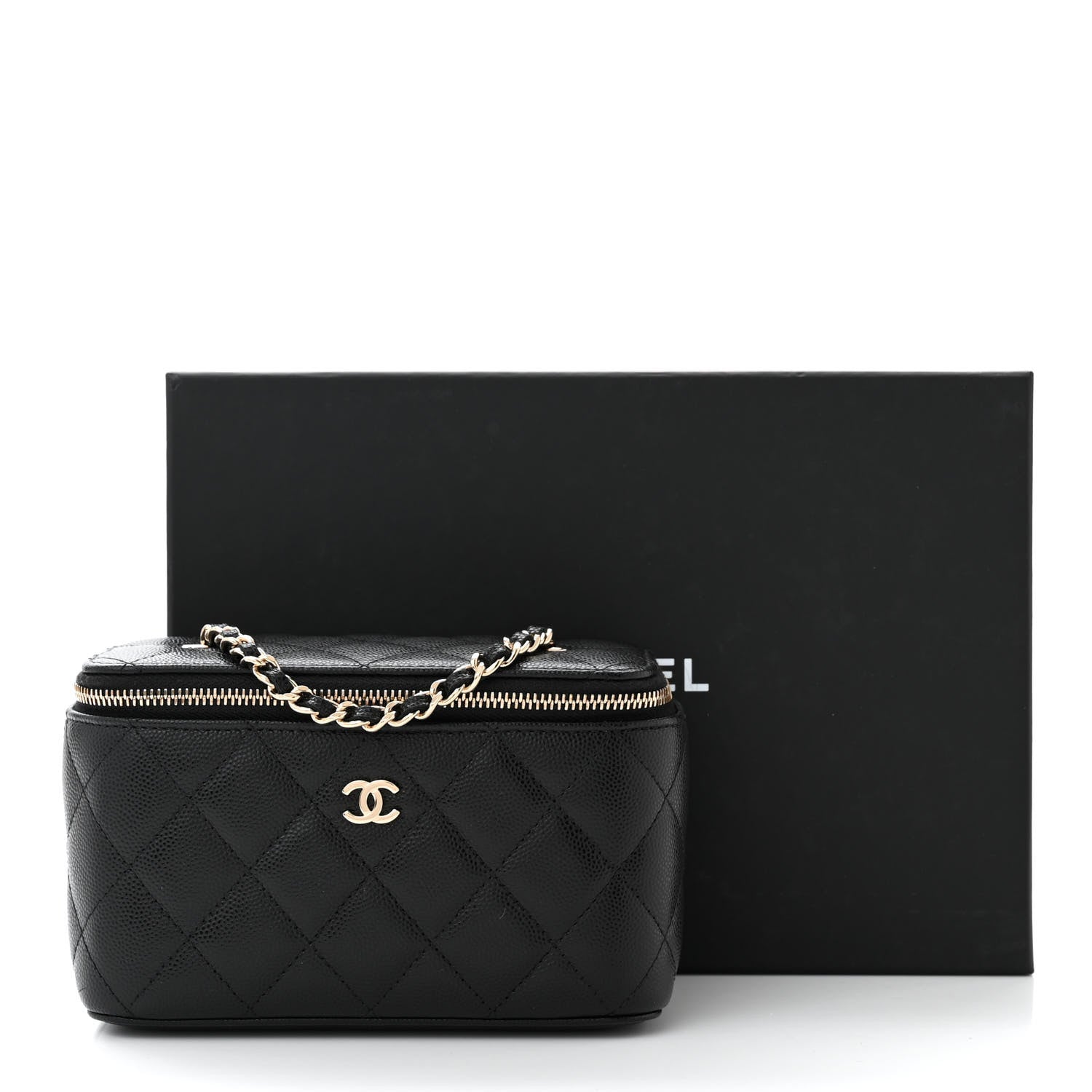 Chanel Caviar Quilted Small Vanity Case With Chain Black 11 of 11