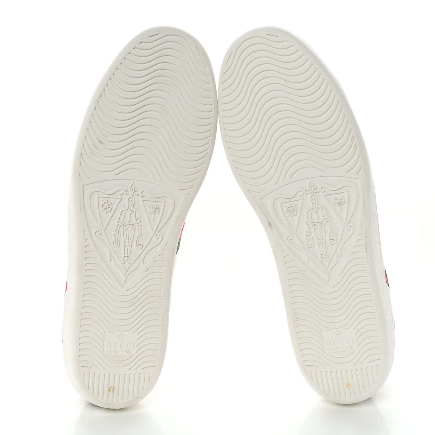 Gucci Calfskin Miro Soft Web Heart Cut Out Womens Ace Sneakers 41 White Light Hibiscus Red New Shamarock 5 of 12