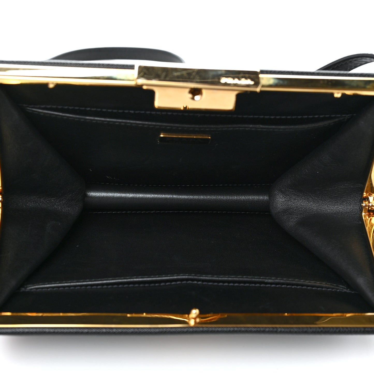 Saffiano City Calfskin Light Frame Bag Black