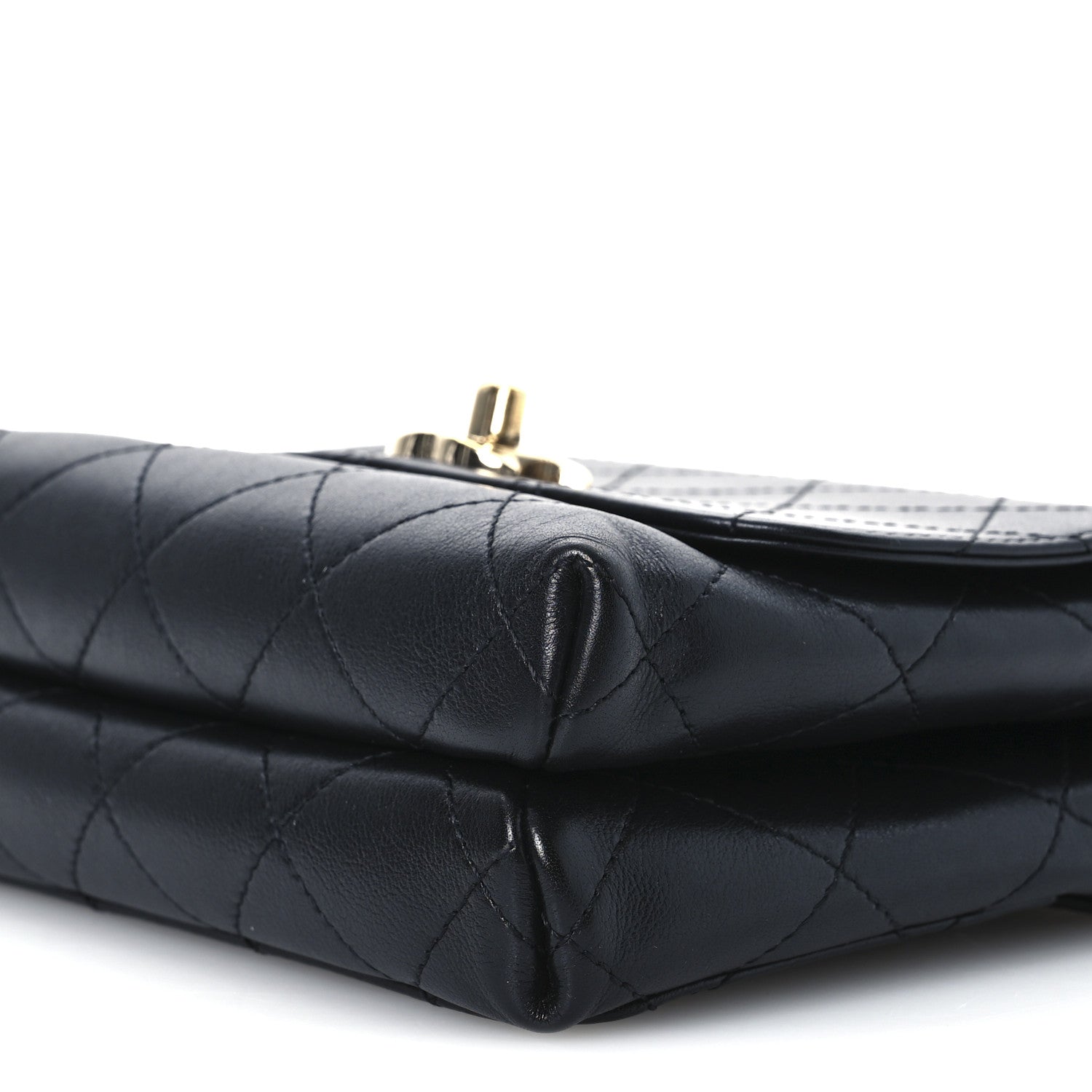 Chanel Calfskin Quilted Small Double Pocket Top Handle Flap Black 10 of 12